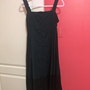 Beulah style green midi sleeveless dress